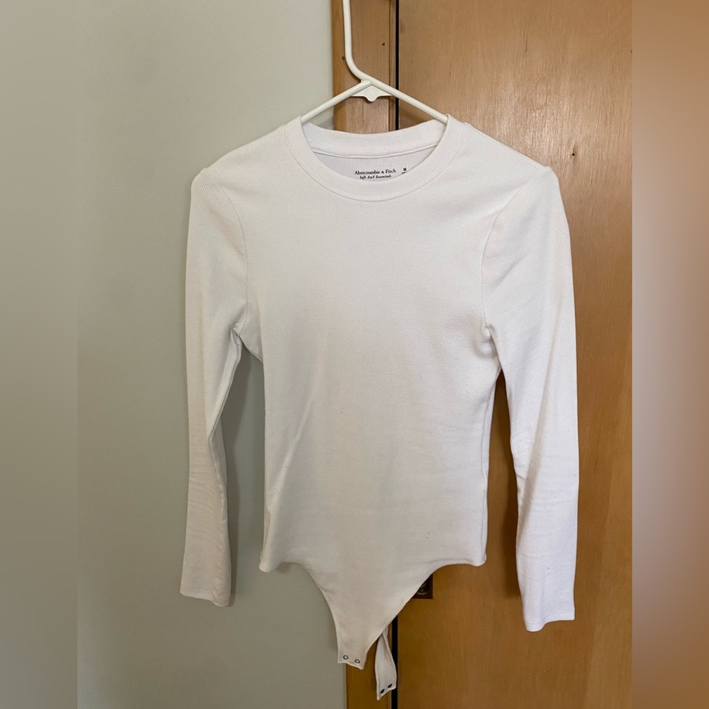 Abercrombie & Fitch Ribbed long Sleeve White Body Suit